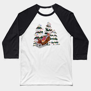 Santa's Sleigh Baseball T-Shirt